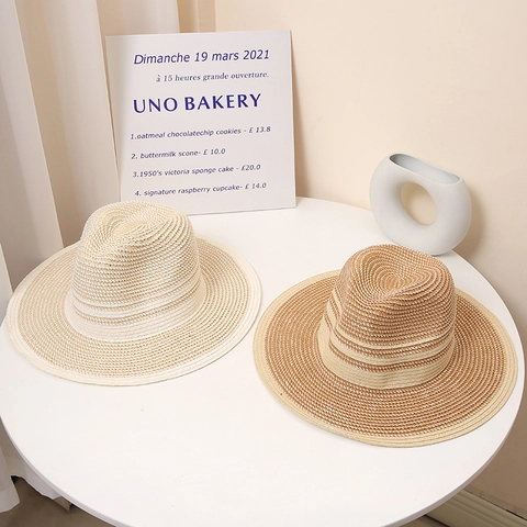 Cappello Fedora di Paglia di Carta Patchwork Estivo per Uomo Donna Tesa Larga Protezione Solare Cappello da Spiaggia Traspirante Jazz