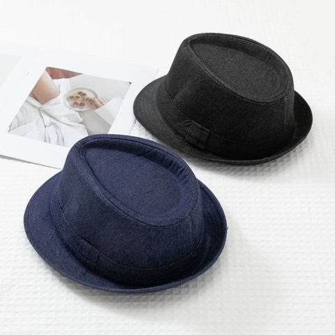 Sombrero Fedora de Mezclilla Vintage para Hombre Mujer Elegante Sombrero de Jazz Color Sólido Transpirable Protección Solar