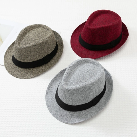 Klassischer Britischer Vintage Fedora Jazz Hut Für Herren Damen Baumwollmischung Kurze Krempe Panama Hut Herbst Winter Warmer Hut Mit Schwarzem Band