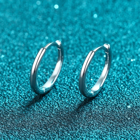 925 Sterlingsilber Moissanit Huggie Hoop Ohrringe Für Damen Mit Künstlicher Perle Minimalistisch Geometrisch Polierter Schmuck