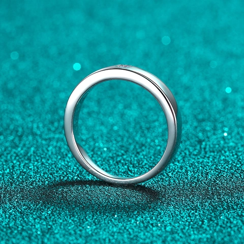 S925 Sterling Silver Moissanite Ring For Women Men Minimalist Solitaire 10pt Round Cut Moissanite Ring Retro Geometric Jewelry Gift