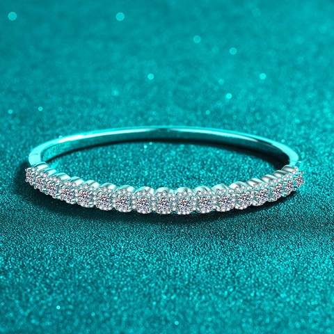 S925 Sterlingsilber Moissanit Armreif Full Inlaid Sternenreich High End Minimalistisch Damen Schmuck Geschenk