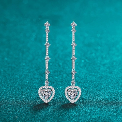 Pendientes Colgantes De Borla De Corazón De Plata De Ley 925 Para Mujer Elegantes Pendientes De Corazón De Circonia Con Flecos Largos Joyería Regalo