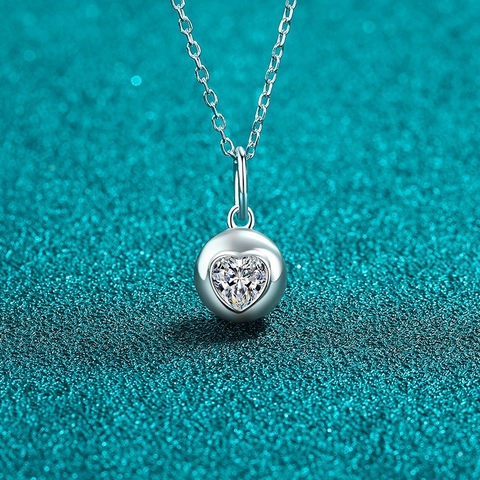 925 Sterling Silver Moissanite Heart Pendant Necklace For Women Elegant Fashion Commuter Jewelry Anniversary Birthday Gift Necklace