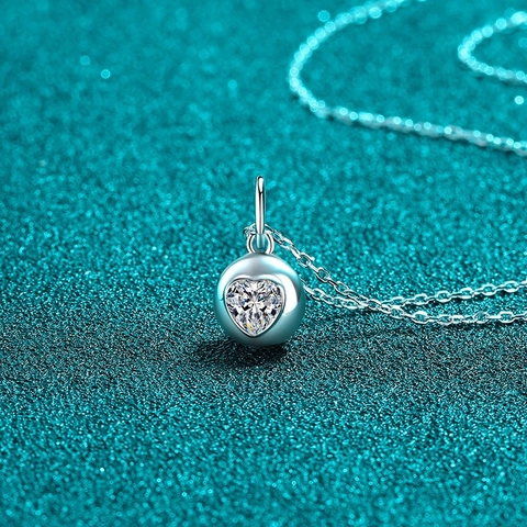 925 Sterling Silver Moissanite Heart Pendant Necklace For Women Elegant Fashion Commuter Jewelry Anniversary Birthday Gift Necklace