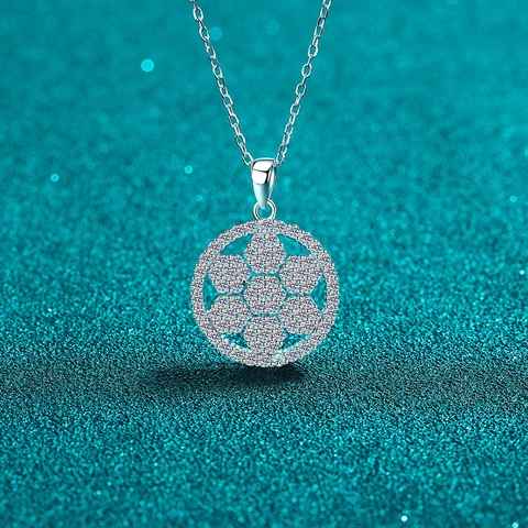 Collana con Ciondolo a Fiocco di Neve in Argento Sterling S925 e Moissanite per Donna Elegante Gioielli alla Moda Geometrici
