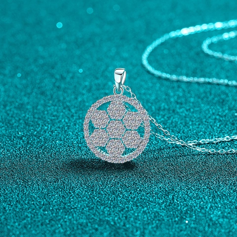 Collana con Ciondolo a Fiocco di Neve in Argento Sterling S925 e Moissanite per Donna Elegante Gioielli alla Moda Geometrici