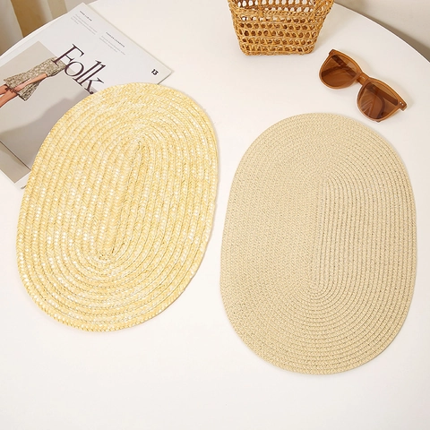 DIY Handmade Wheat Straw Hat Base Pastoral Style Oval Woven Mat For Lolita Hat Making Summer Sun Protection Beach Hat Base