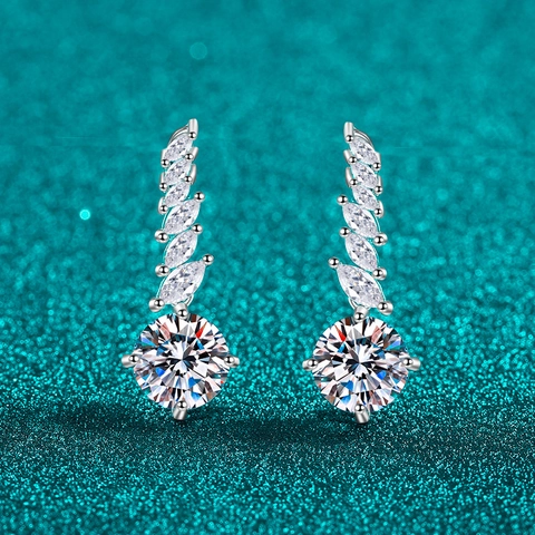 S925 Sterlingsilber Moissanit Ohrhänger Für Damen Luxus Marquise Schliff Zirkonia Quasten Ohrringe Elegant Hochzeit Schmuck