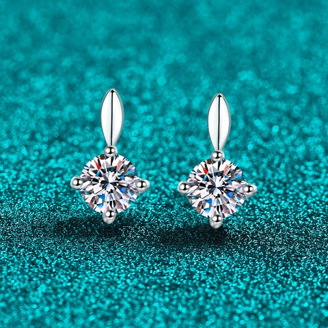 925 Sterling Silver Moissanite Water Drop Stud Earrings For Women Elegant Zirconia Small Dangle Earrings With Silver Post Jewelry