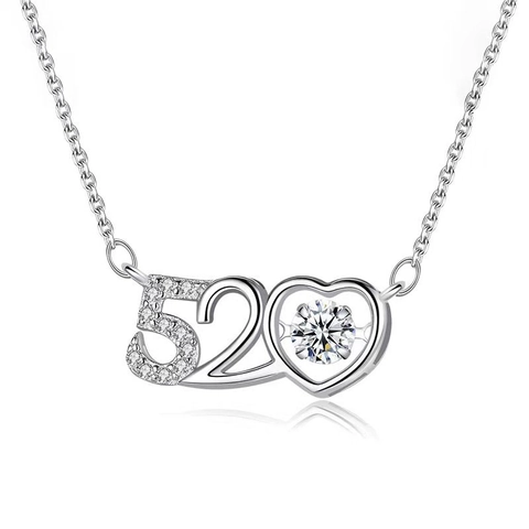 Collana con Pendente 520 Cuore Danzante in Argento Sterling 925 Moissanite per Donna Gioielli Romantici Regalo San Valentino