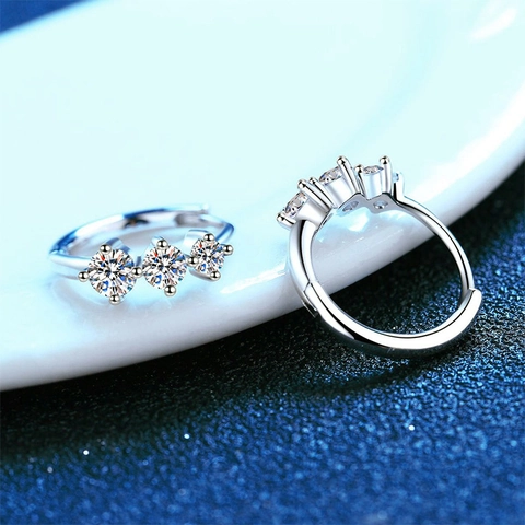 925 Sterling Silver Moissanite Hoop Earrings For Women Platinum Plated D Color Moissanite Inlaid Jewelry Gift Accessories