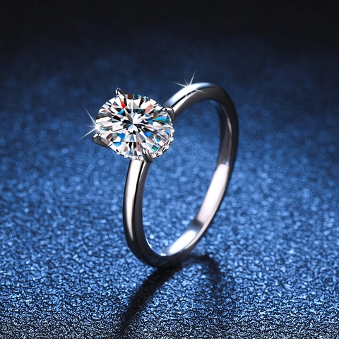 925 Sterling Zilver Moissaniet Ring Ovaal Geslepen Edelsteen Verloving Bruiloft Ring Voor Vrouwen Mode Sieraden Met Strass Accent