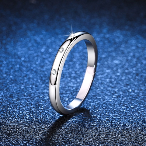 S925 Sterlingsilber Moissanit Ring Für Damen Minimalistisch D Farbe Funkelnd Rund Geometrisch Band Ring Schmuck Geschenk Mit GRA
