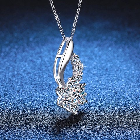 Collar de Colgante de Flor de Moissanita de Plata de Ley S925 para Mujer Collar de Girasol Brillante Joyería de Lujo