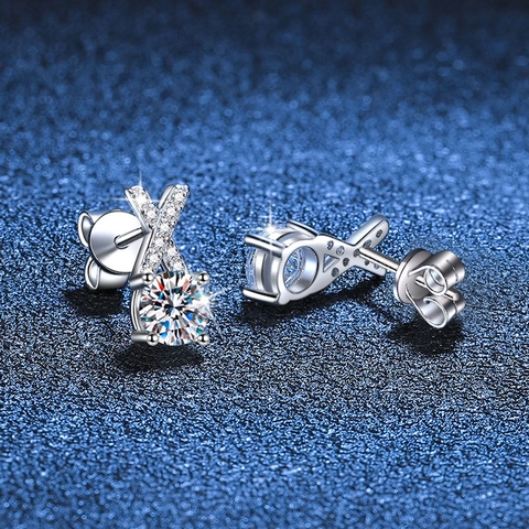 925 Sterling Silver Moissanite Stud Earrings X-Shape Geometric Pavé Inlay Cross Earrings For Women Fine Jewelry Gift