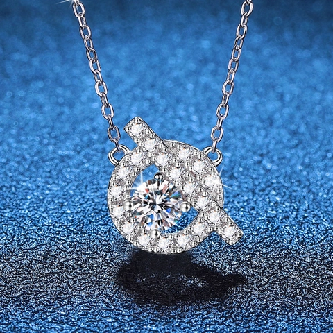 925 Sterling Silver Moissanite Pendant Necklace For Women Elegant Pig Nose Design Fashion Jewelry Necklace Gift