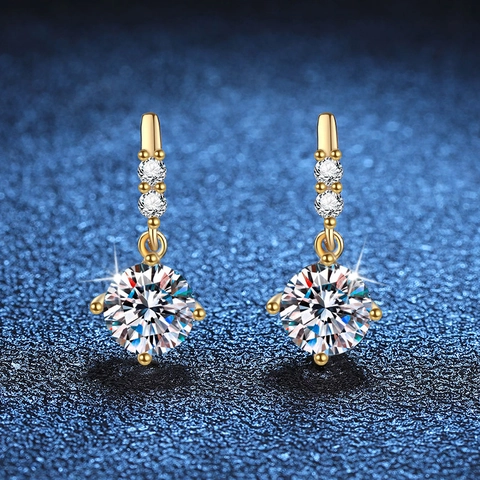 925 Sterling Silver Moissanite Stud Earrings For Women Luxurious Tassel Drop Earrings Sparkling Rhinestone Jewelry Gift