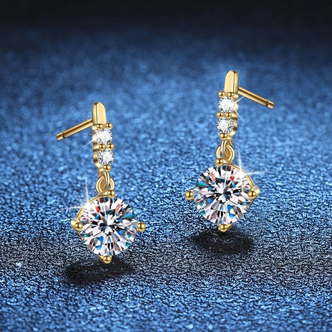 925 Sterling Silver Moissanite Stud Earrings For Women Luxurious Tassel Drop Earrings Sparkling Rhinestone Jewelry Gift