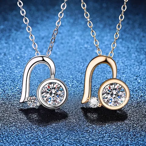Collana con Pendente a Cuore in Argento Sterling S925 e Moissanite Elegante Gioielli per Donna Matrimonio San Valentino