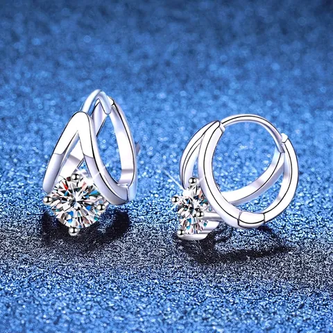 925 Sterlingsilber Moissanit Ohrringe Für Damen Moderne Rund Brillantschliff Geometrische Eingelegte Tropfen Ohrringe Schmuck