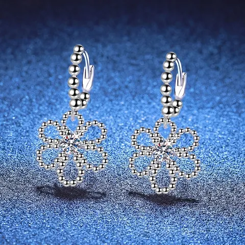 S925 Sterlingsilber Moissanit Kamelie Ohrhänger Französisch Vintage Hohle Blume Ohrringe Für Damen Edler Schmuck Geschenk