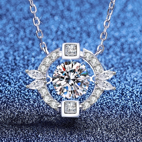 Collana Con Ciondolo Cuore Danzante in Argento Sterling 925 Per Donna Gioielli Girocollo in Zirconia di Lusso Cuore Oceano