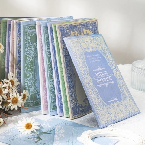 Vintage Europäische Spitze Blumen Schreibpapier Notizbuch Mirror Drawing Ästhetik Memo Pad Für Journaling Studenten Schreibwaren