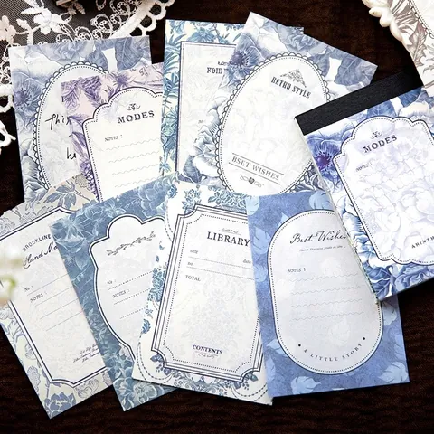 Vintage Botanical Floral Memo Pad Retro French Style Non-Adhesive Journaling Paper Material For DIY Scrapbooking Decoration