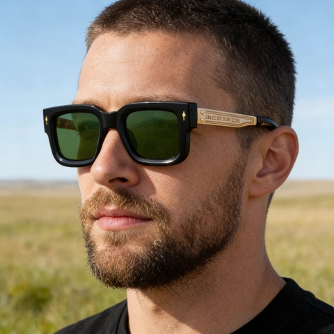 Lunettes de Soleil Carrées Vintage pour Hommes et Femmes Retro Monture en PC et Métal Protection UV400 Mode Accessoires de Plein Air
