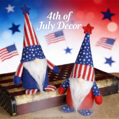 Patriotische Unabhängigkeitstag Gnom Plüsch Dekorationen Handgemachte Amerikanische Flagge Gesichtslose Puppen Party Ornamente