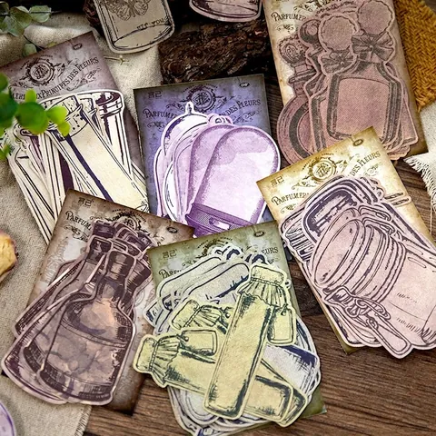 Carta Materiale per Scrapbooking Serie Vintage Glass Shop Carta per Decorazione Retro DIY per Diario Hand Account