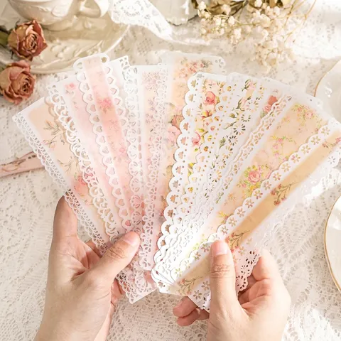 Hohle Spitze Blumen Scrapbooking Papier Pergament Kraftpapier Vintage Blume Dekorpapier Für DIY Handkonto Journal