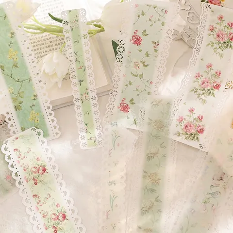 Hohle Spitze Blumen Scrapbooking Papier Pergament Kraftpapier Vintage Blume Dekorpapier Für DIY Handkonto Journal