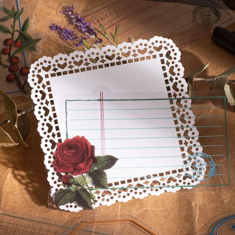 Confezione di Materiale per Scrapbooking Floreale Vintage Adesivi in Carta PET Decorativi per Journaling Fai da Te Arti Mestieri Botanici