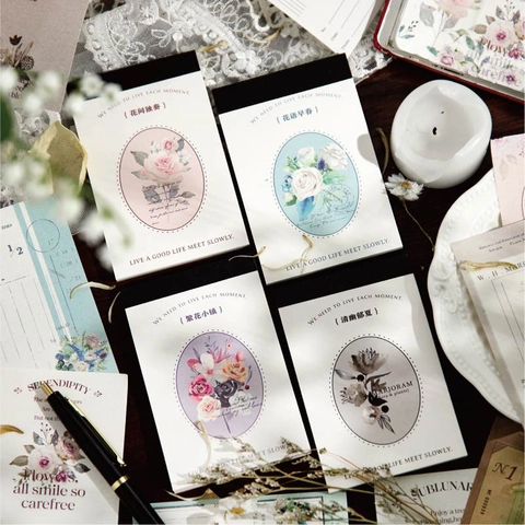 Blocco Note Vintage Floreale Carta Materiale Scrapbooking Per Diario DIY Stile Nordico Cartoleria Decorativa Per Scuola Ufficio