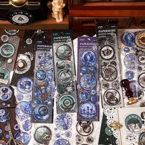 Vintage PET Serie Galassia Nastro Adesivo Adesivi Astronomia Steampunk Inchiostro di Cristallo Decorativo DIY Diario Scrapbooking
