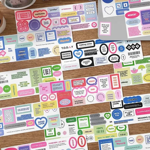 Infeelme Label Studio Serie Segmentado Washi Tape Pegatinas Minimalista Scrapbooking DIY Decoración Papelería Para Journaling