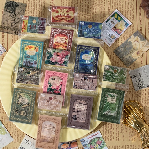 100 Vellen Vintage Stad Bibliotheek Scrapbooking Materiaal Boek Vellum Houtvrij Papier Vlinder Bloem Art DIY Journal Decor