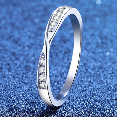 925 Sterling Silver Moissanite Ring For Women Twisted Cross Design Elegant Niche Style Birthday Jewelry Gift