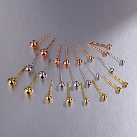 925 Sterlingsilber Kugel Ohrstecker Minimalistisch Rund Geometrisch Perle Ohrlochschmuck Für Damen Gold Silber Schmuck