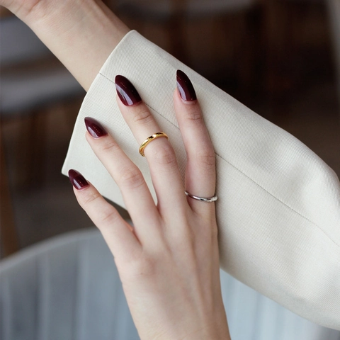 S925 Sterling Silver Irregular Geometric Open Ring For Women Minimalist Wave Polished Adjustable Finger Ring Jewelry