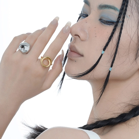 S925 Sterling Silver Minimalist Geometric Open Ring For Women Korean Style Multilayer Spiral Adjustable Line Jewelry