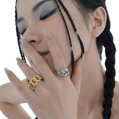 Minimalist 925 Sterling Silver Winding Knot Open Ring For Women Adjustable Multi Layer Stackable Fashion Finger Jewelry