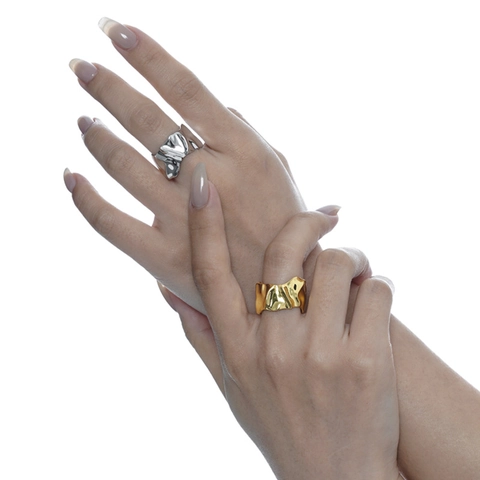 925 Sterlingsilber Ring Für Damen Unregelmäßige Flüssigmetall Struktur Verstellbarer Offener Ring Minimalistischer Modeschmuck Fingerring