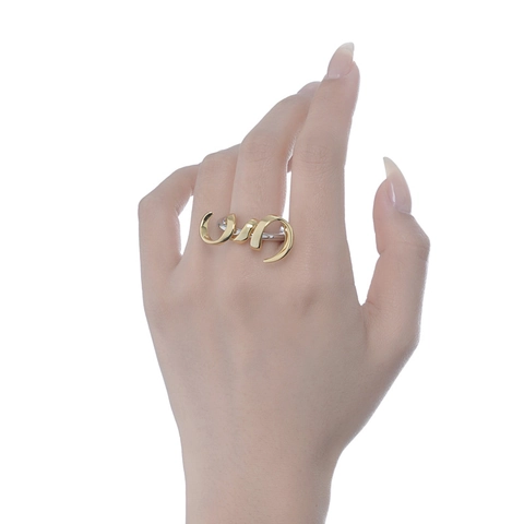 925 Sterlingsilber Offener Ring Zweifarbig Gold Silber Gewickeltes Wellendesign Minimalistischer Handgefertigter Verstellbarer Ring Für Damen