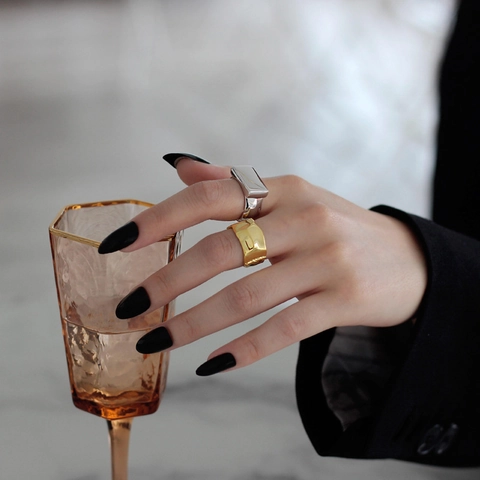 S925 Sterling Silver Open Ring Irregular Wavy Texture Minimalist Korean Style Adjustable Finger Ring For Women Jewelry