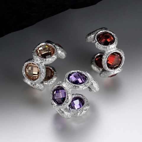 S925 Sterling Zilver Getextureerde Oorklemmen Voor Dames Strass Ingelegd Geen Piercing U Vormige Clip Op Oorbellen Luxe Sieraden