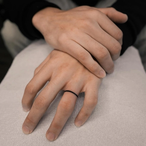 Minimalist Stainless Steel Plain Band Ring For Men Women High Polished Arc Surface IP Black 18K Gold Plated Fashion Jewelry