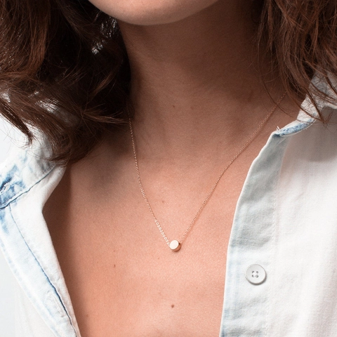 Minimalist Stainless Steel Round Disk Pendant Necklace For Women Gold Silver Rose Gold Plated Geometric Fashion Jewelry Chain